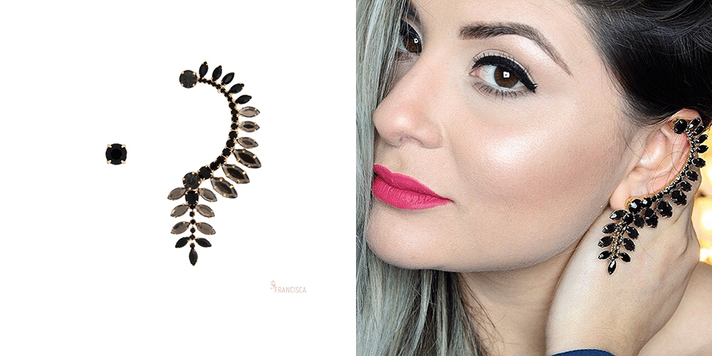 modelos usando brinco estilo ear cuff