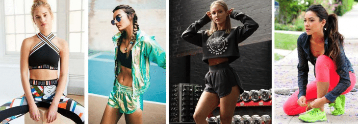 modelos usando roupas fitness comm estilos atualizados da moda anos 80