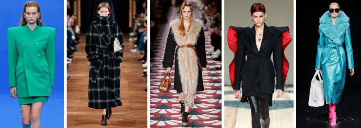 fotos diferentes de modelos trazendo o blazer para a semana da moda em paris