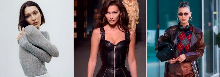 três fotos da modelo internacional Bella Hadid