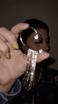 Brinco Ear Cuff com Strass